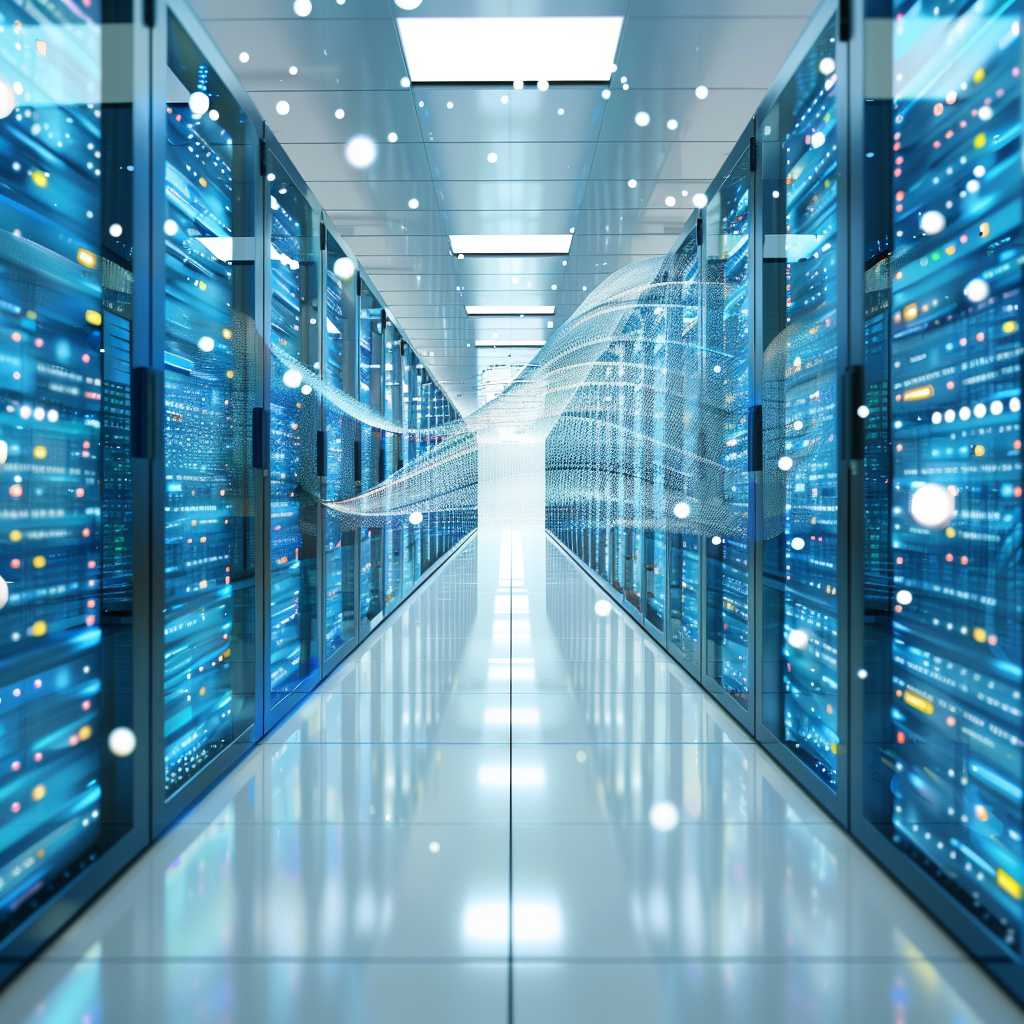Server infrastructure and data center illustration
